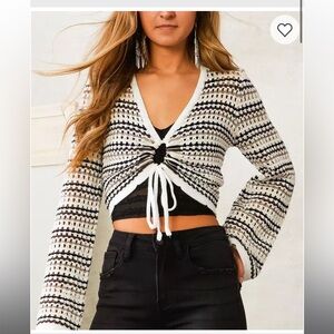Emory Park Mixed Stripe Cardigan Sweater - emory park crochet top layering